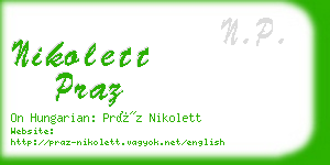 nikolett praz business card